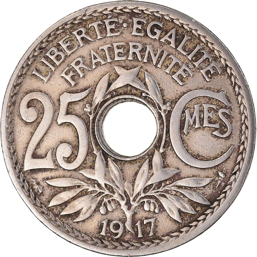 French 25 Centimes Coin | KM867a | France | 1917 - 1937