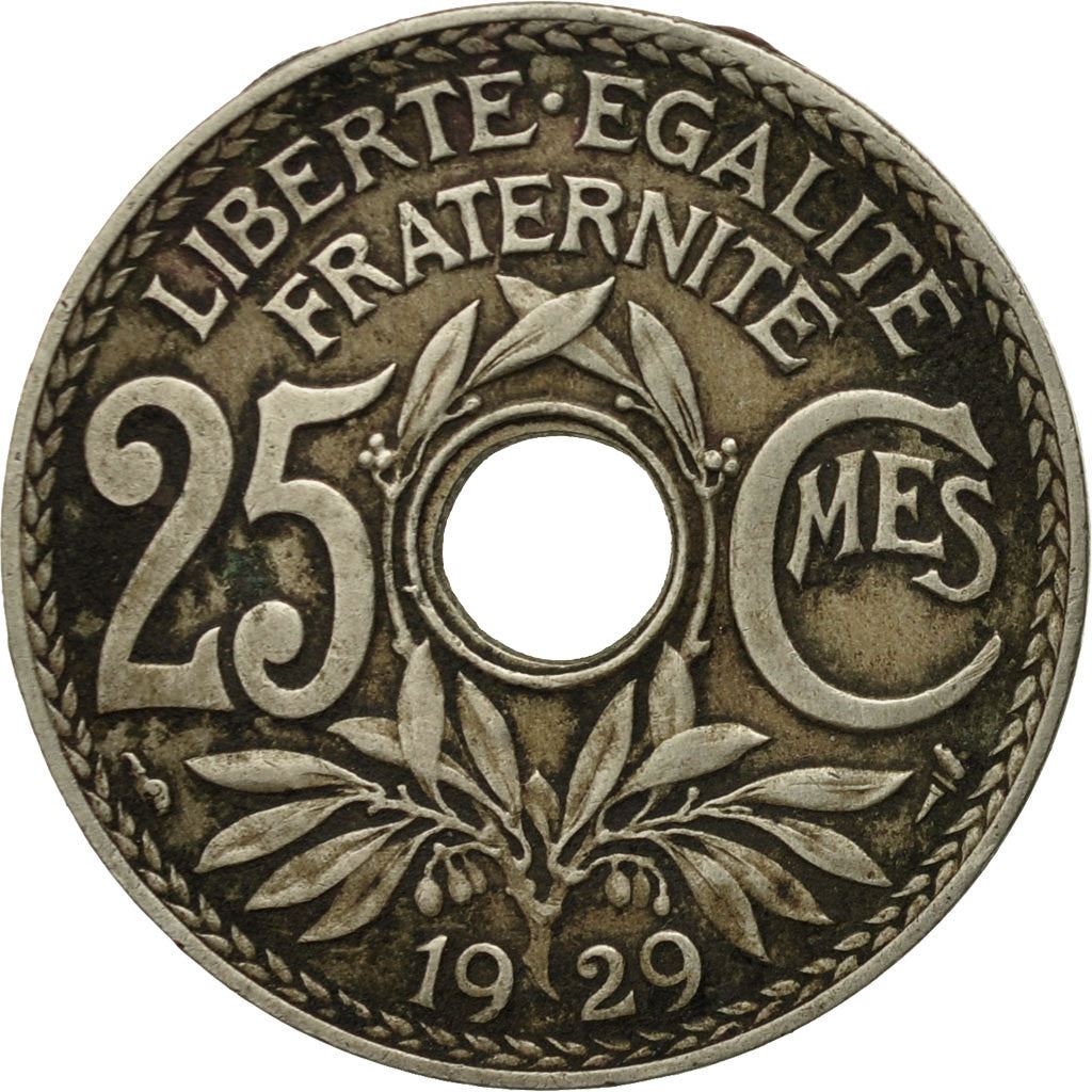 French 25 Centimes Coin | KM867a | France | 1917 - 1937