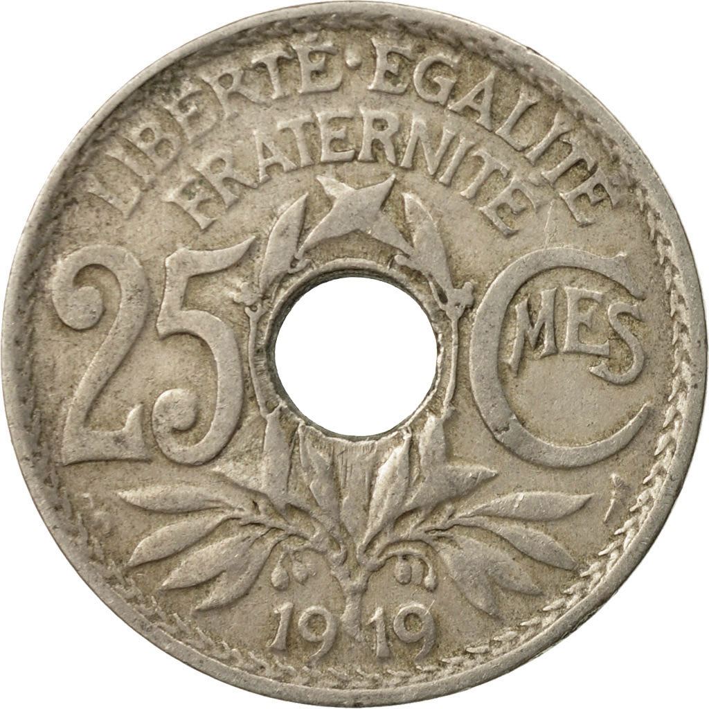 French 25 Centimes Coin | KM867a | France | 1917 - 1937