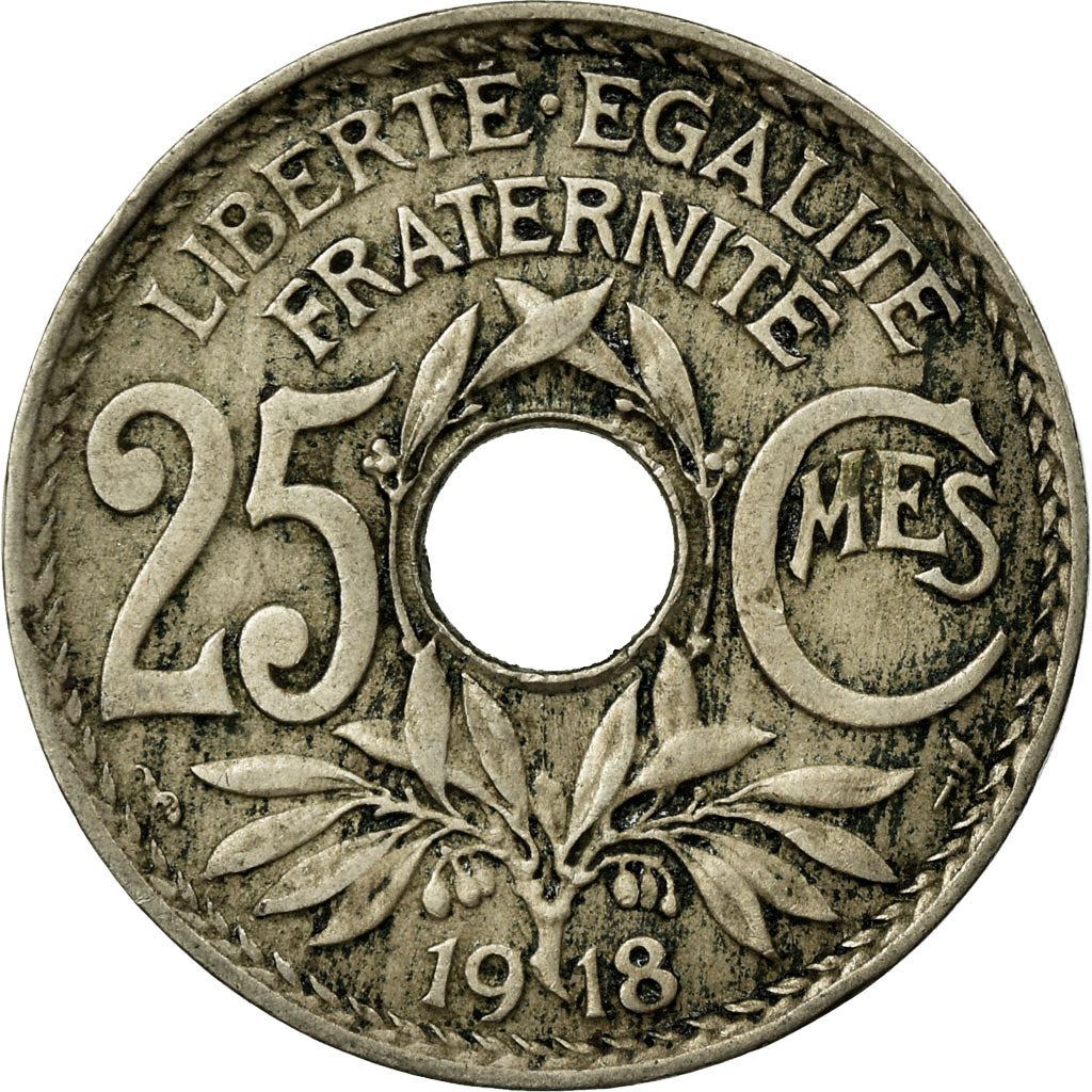 French 25 Centimes Coin | KM867a | France | 1917 - 1937