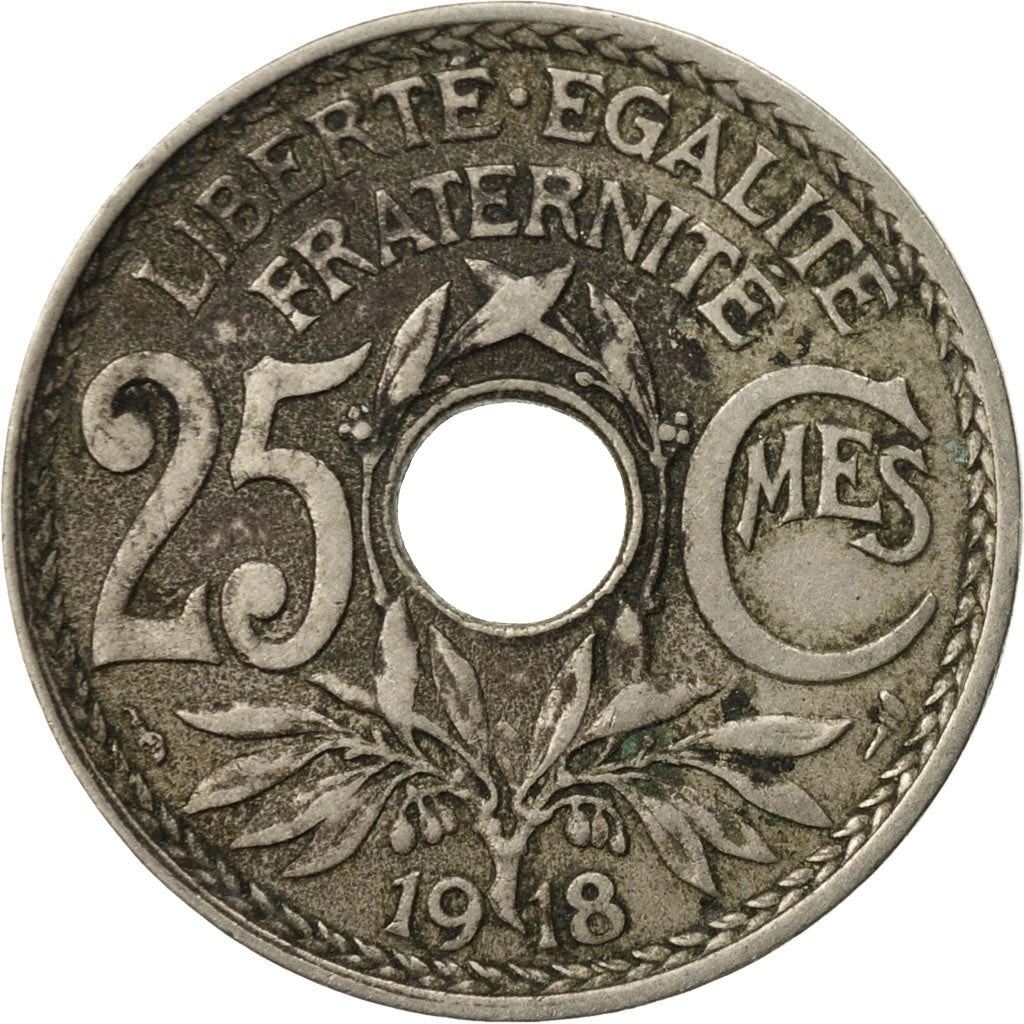 French 25 Centimes Coin | KM867a | France | 1917 - 1937