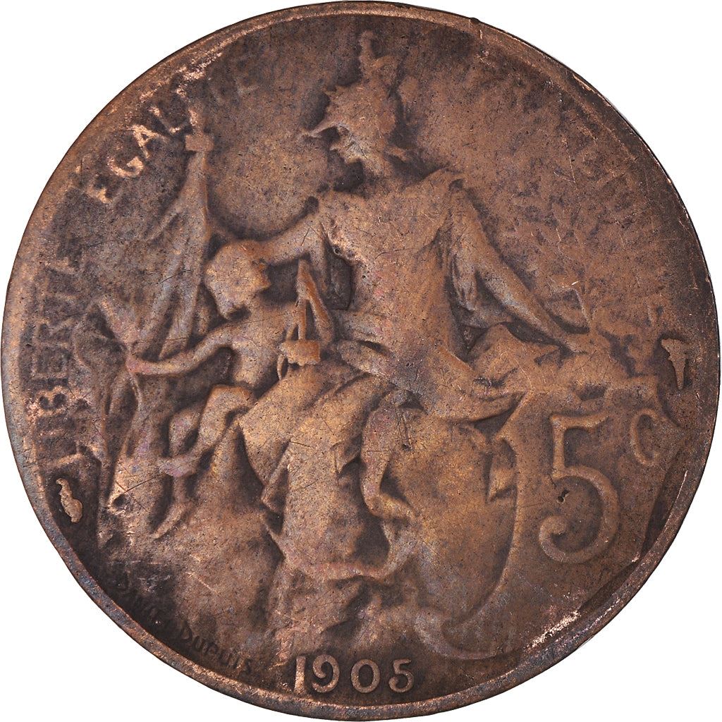 French 5 Centimes Coin | KM842 | France | 1897 - 1921