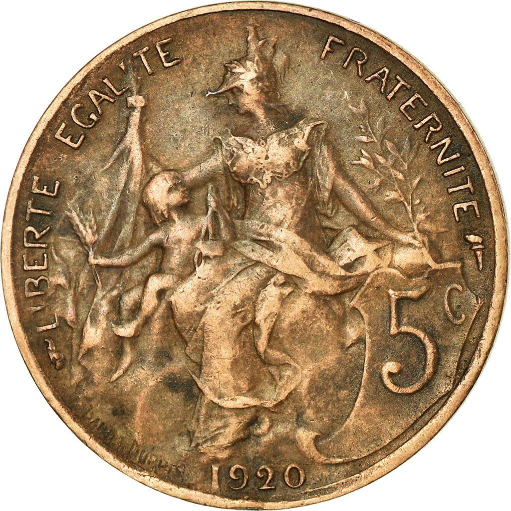 French 5 Centimes Coin | KM842 | France | 1897 - 1921