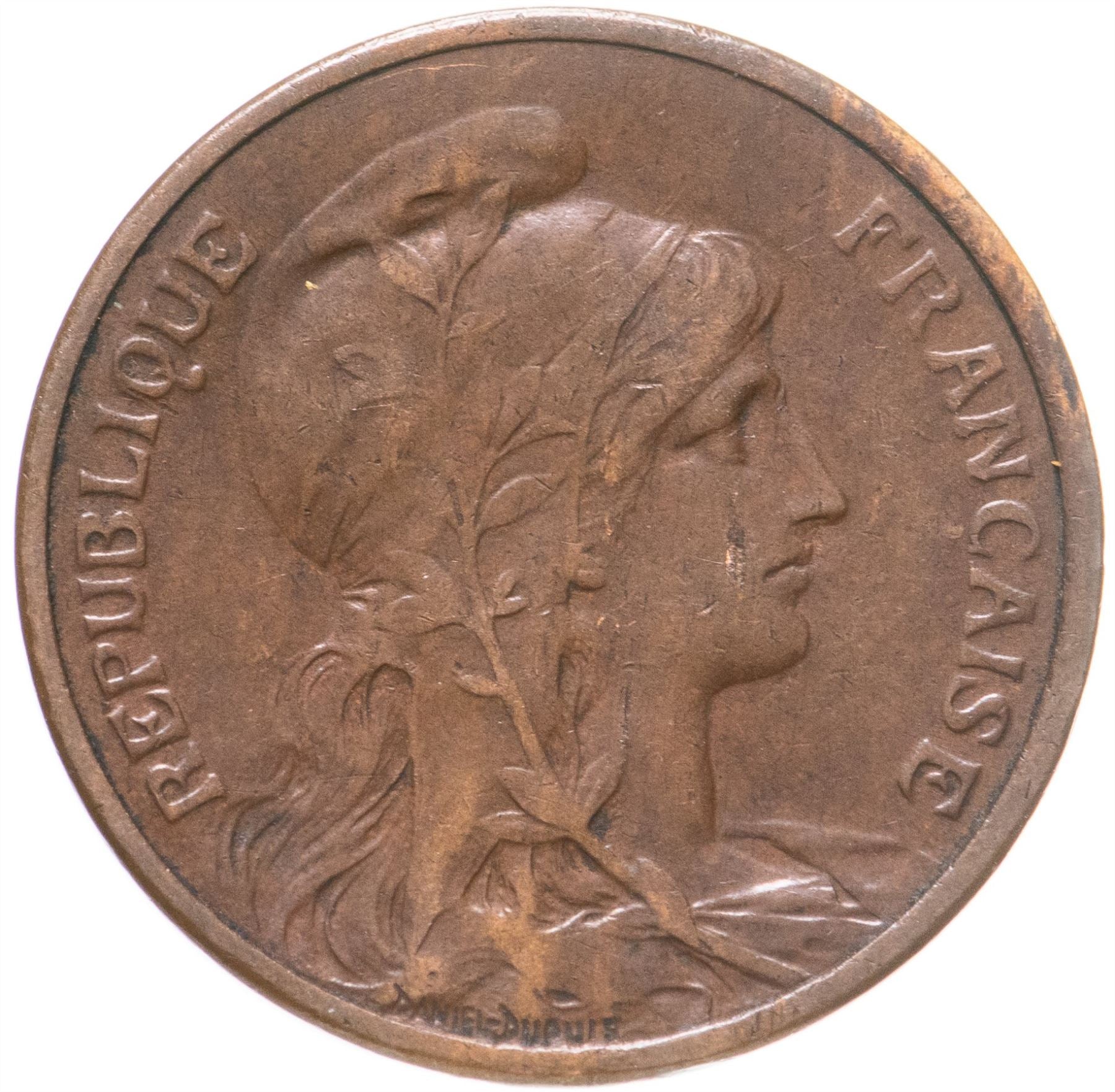 French 5 Centimes Coin | KM842 | France | 1897 - 1921