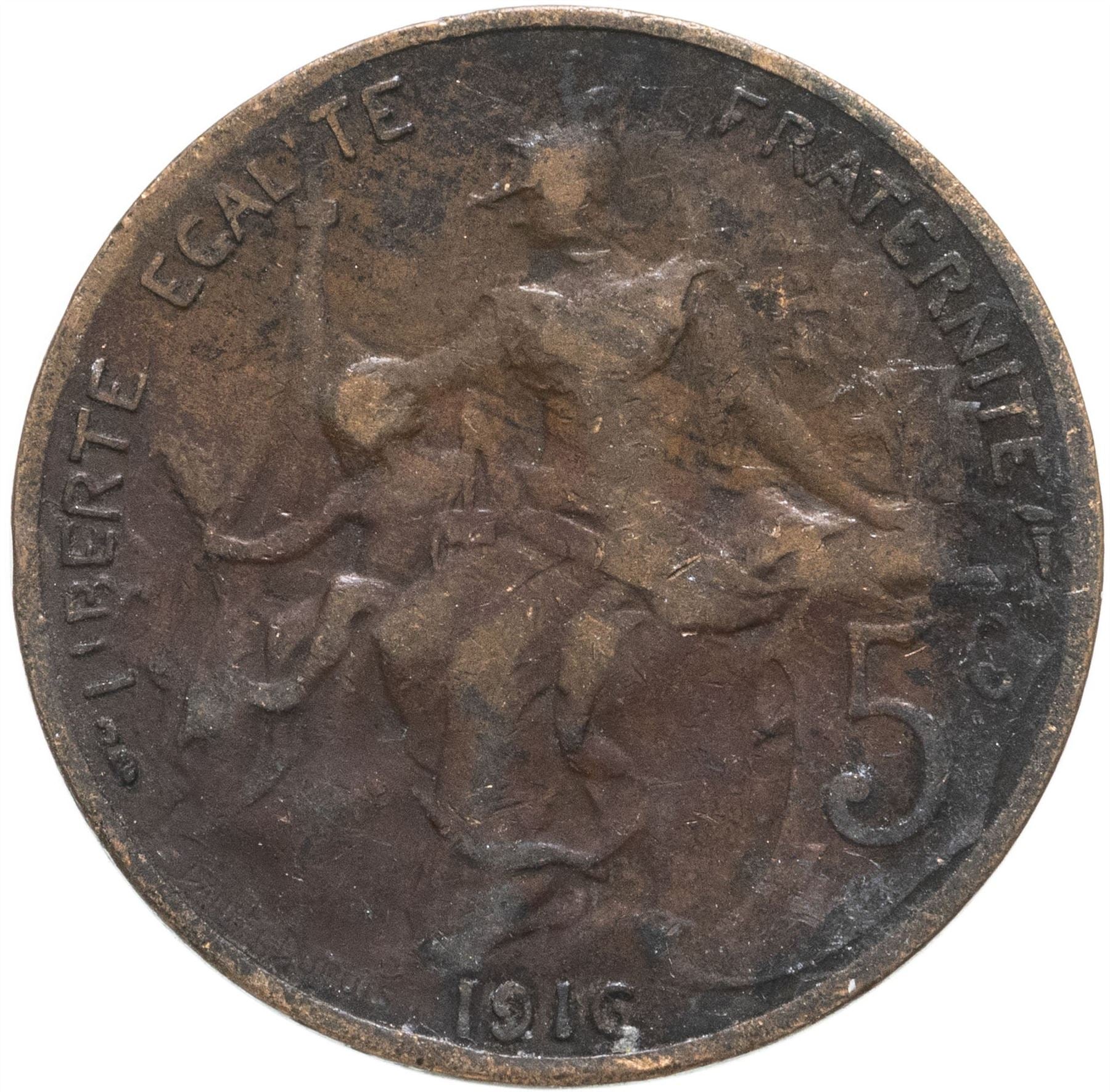 French 5 Centimes Coin | KM842 | France | 1897 - 1921