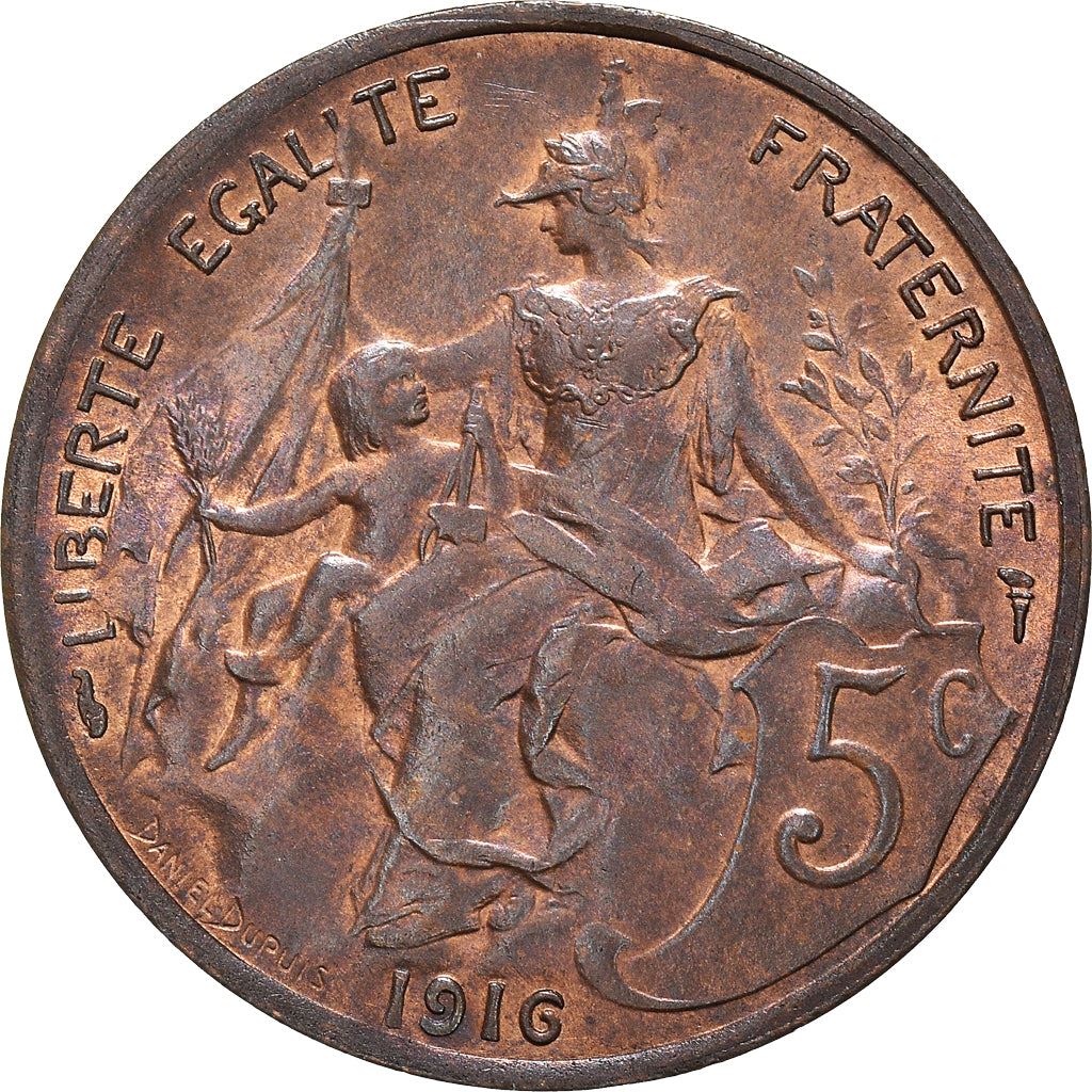 French 5 Centimes Coin | KM842 | France | 1897 - 1921