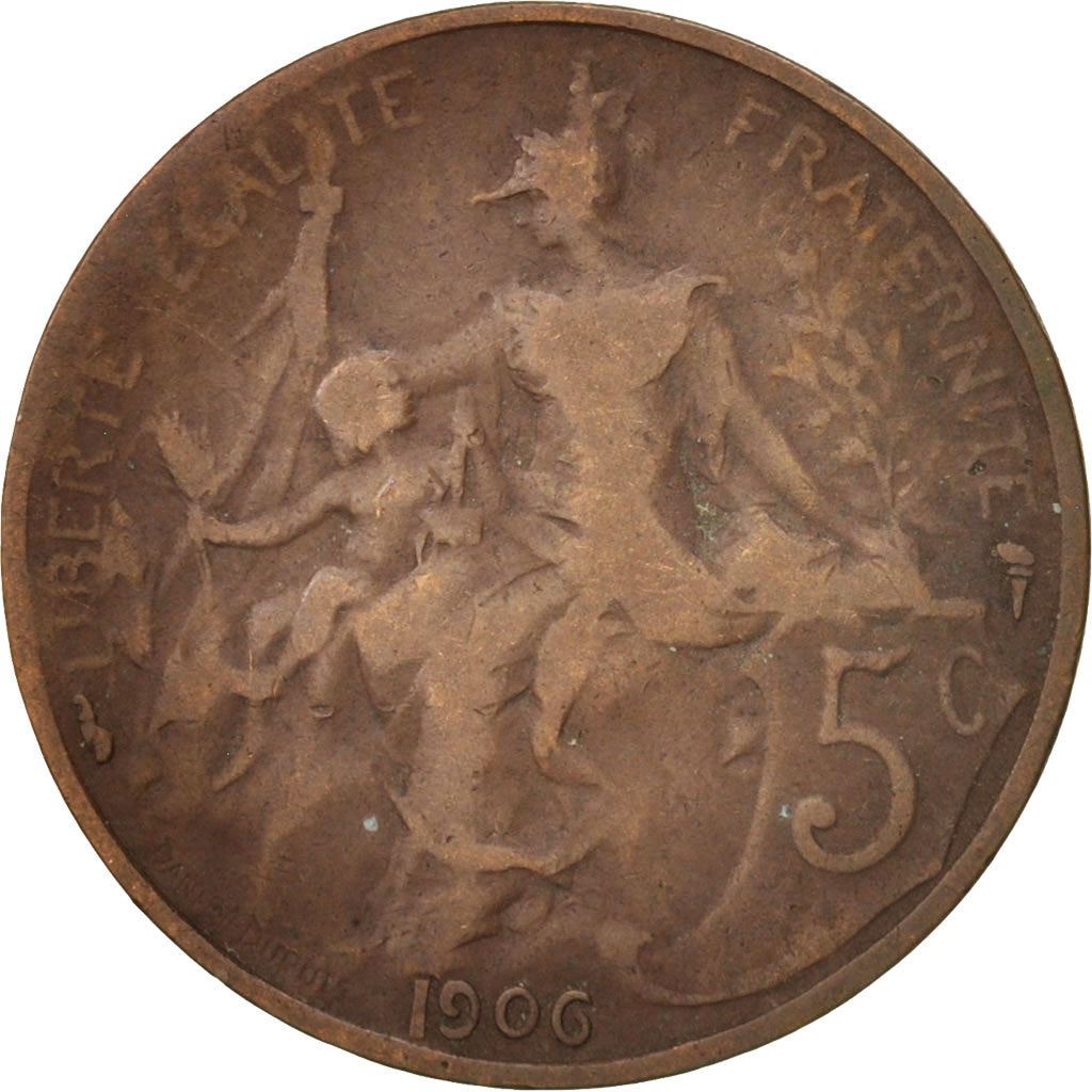 French 5 Centimes Coin | KM842 | France | 1897 - 1921