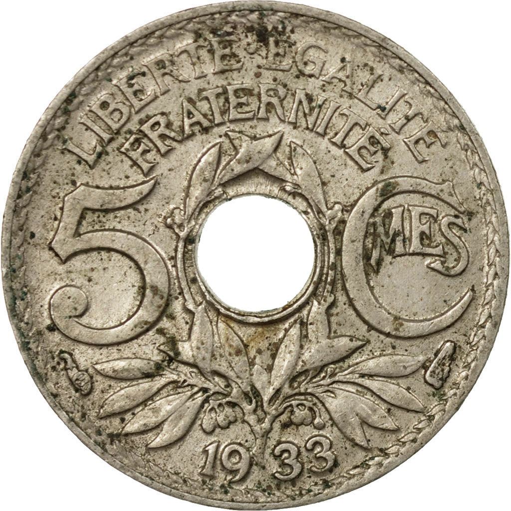 French 5 Centimes Coin | KM875 | France | 1920 - 1938