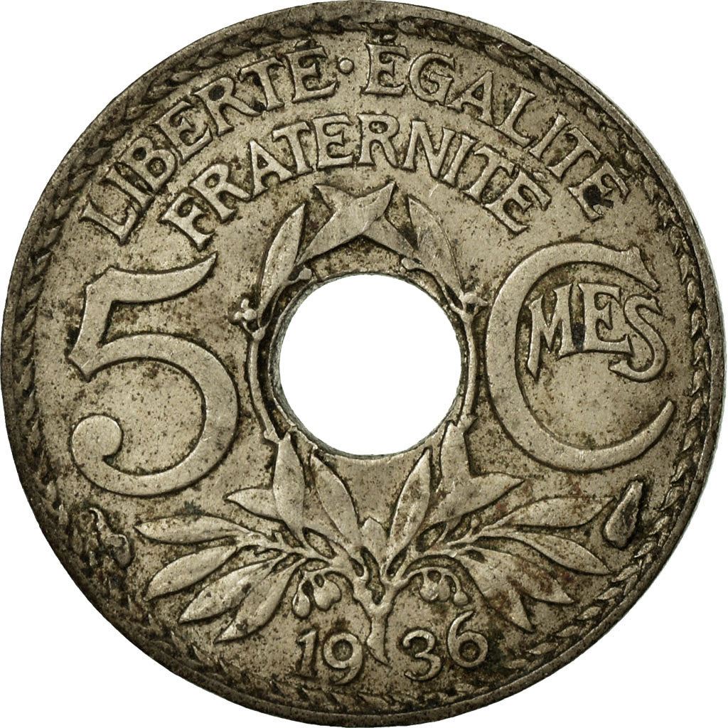 French 5 Centimes Coin | KM875 | France | 1920 - 1938