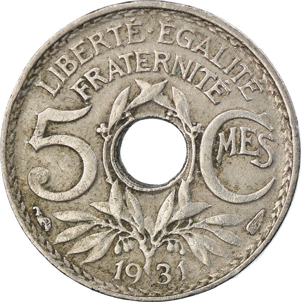 French 5 Centimes Coin | KM875 | France | 1920 - 1938