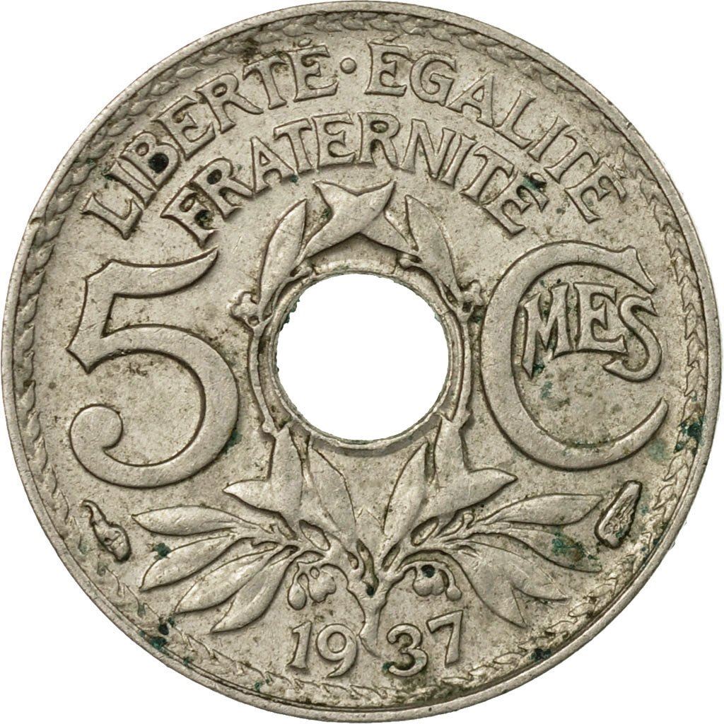 French 5 Centimes Coin | KM875 | France | 1920 - 1938