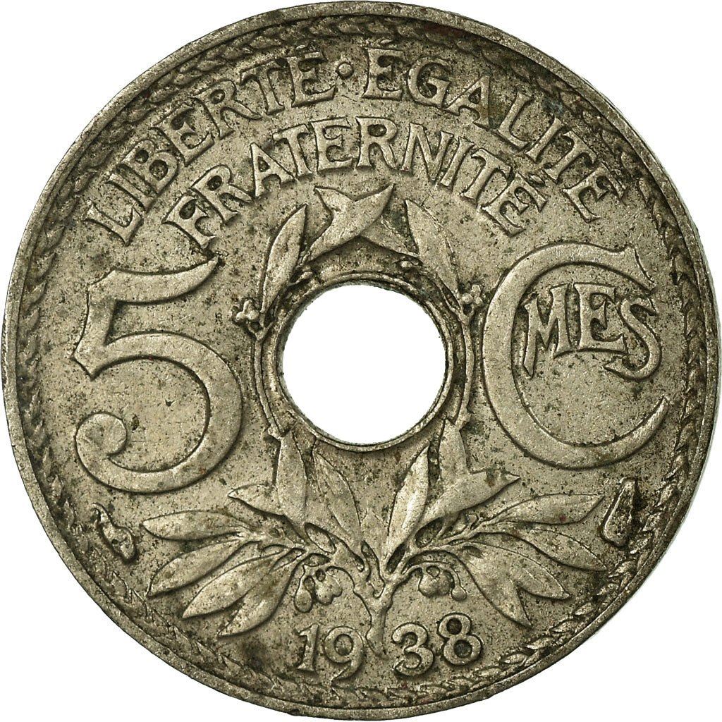 French 5 Centimes Coin | KM875 | France | 1920 - 1938