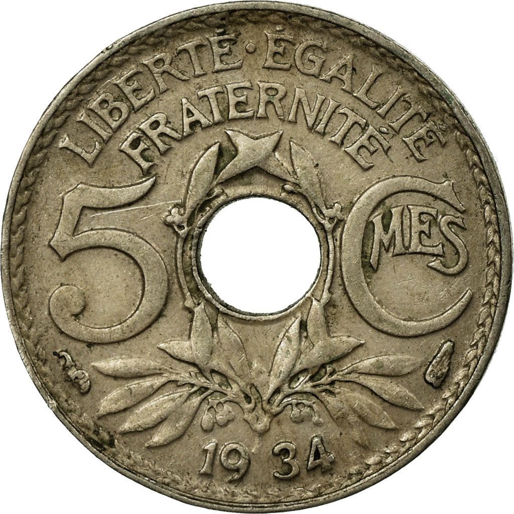 French 5 Centimes Coin | KM875 | France | 1920 - 1938