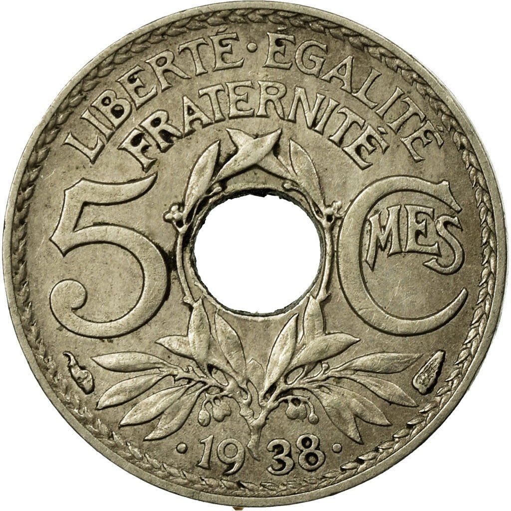 French 5 Centimes Coin | KM875 | France | 1920 - 1938