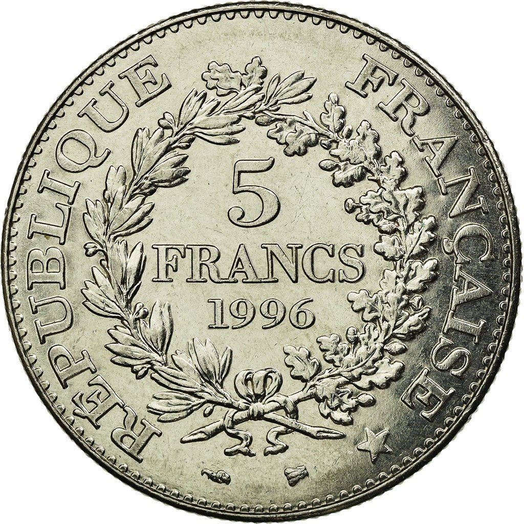 French 5 Francs Coin | Hercule de Dupre | KM1155 | France | 1996