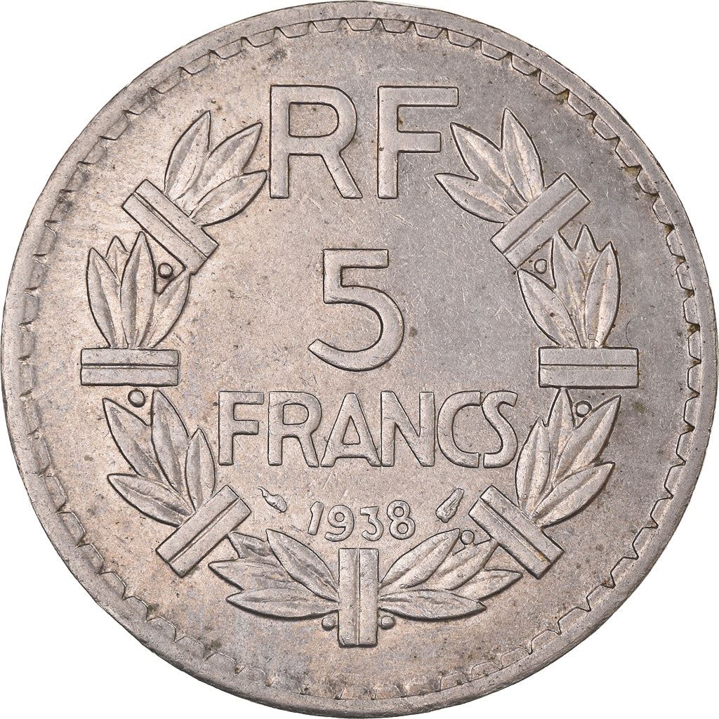 French 5 Francs Coin | KM888 | France | 1933 - 1939