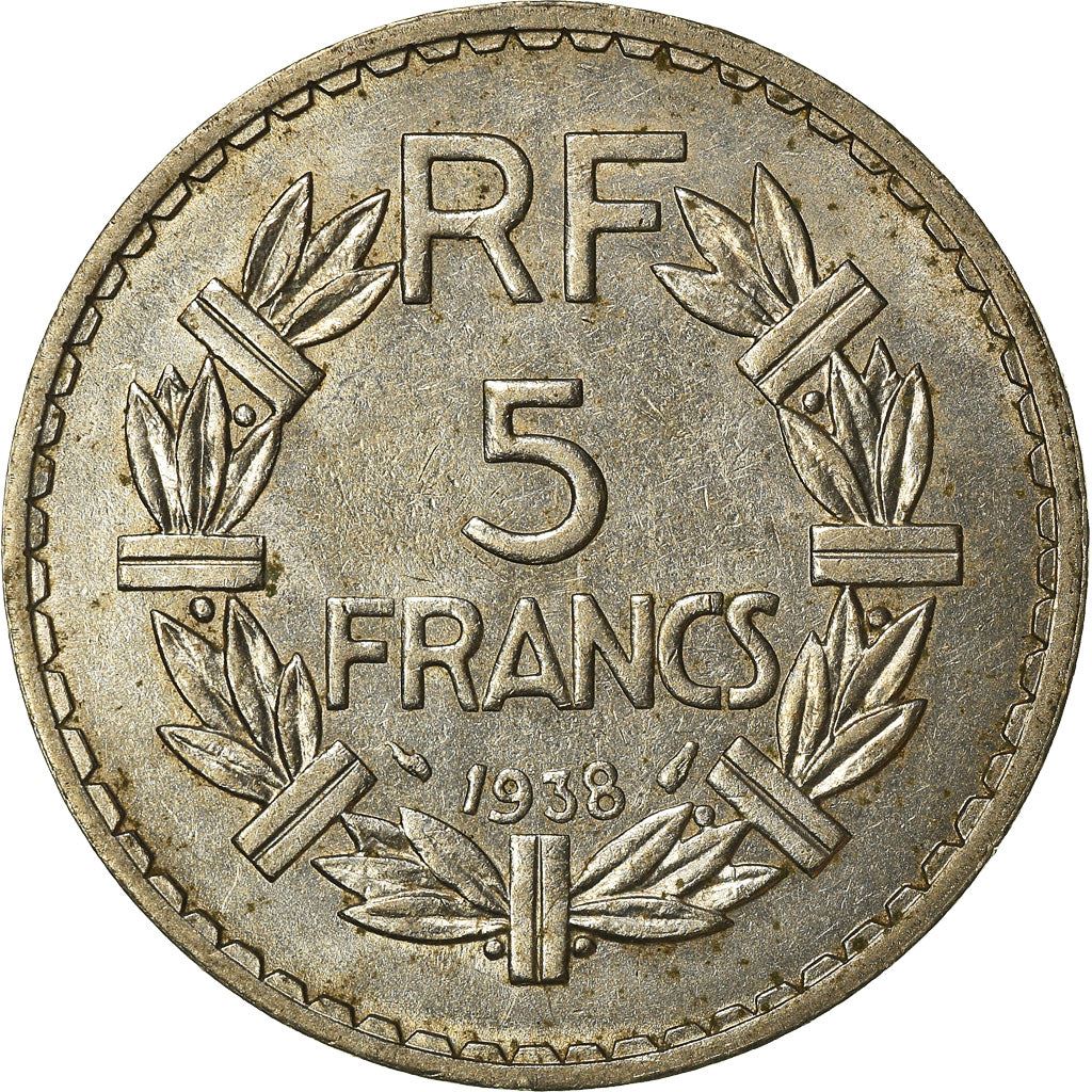 French 5 Francs Coin | KM888 | France | 1933 - 1939