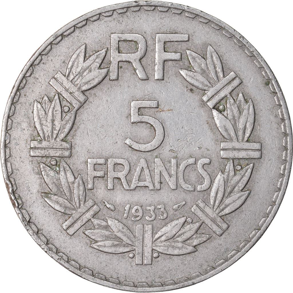 French 5 Francs Coin | KM888 | France | 1933 - 1939