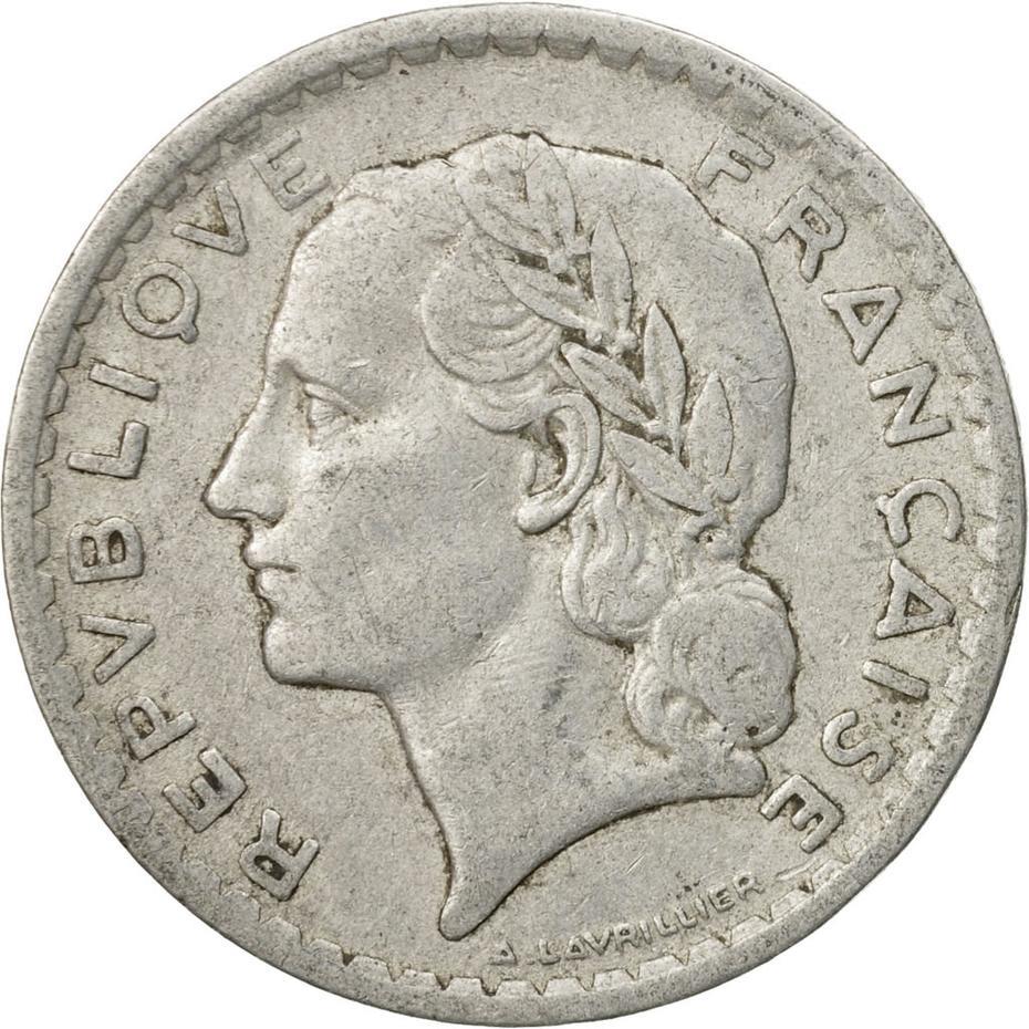 French 5 Francs Coin | KM888b | France | 1945 - 1952