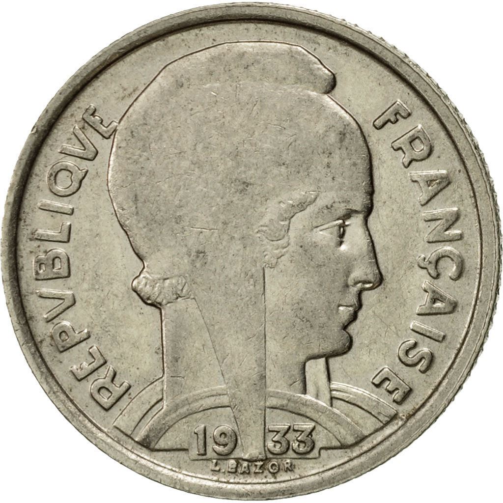 French 5 Francs Coin | Third Republic Bazor | KM887 | France | 1933