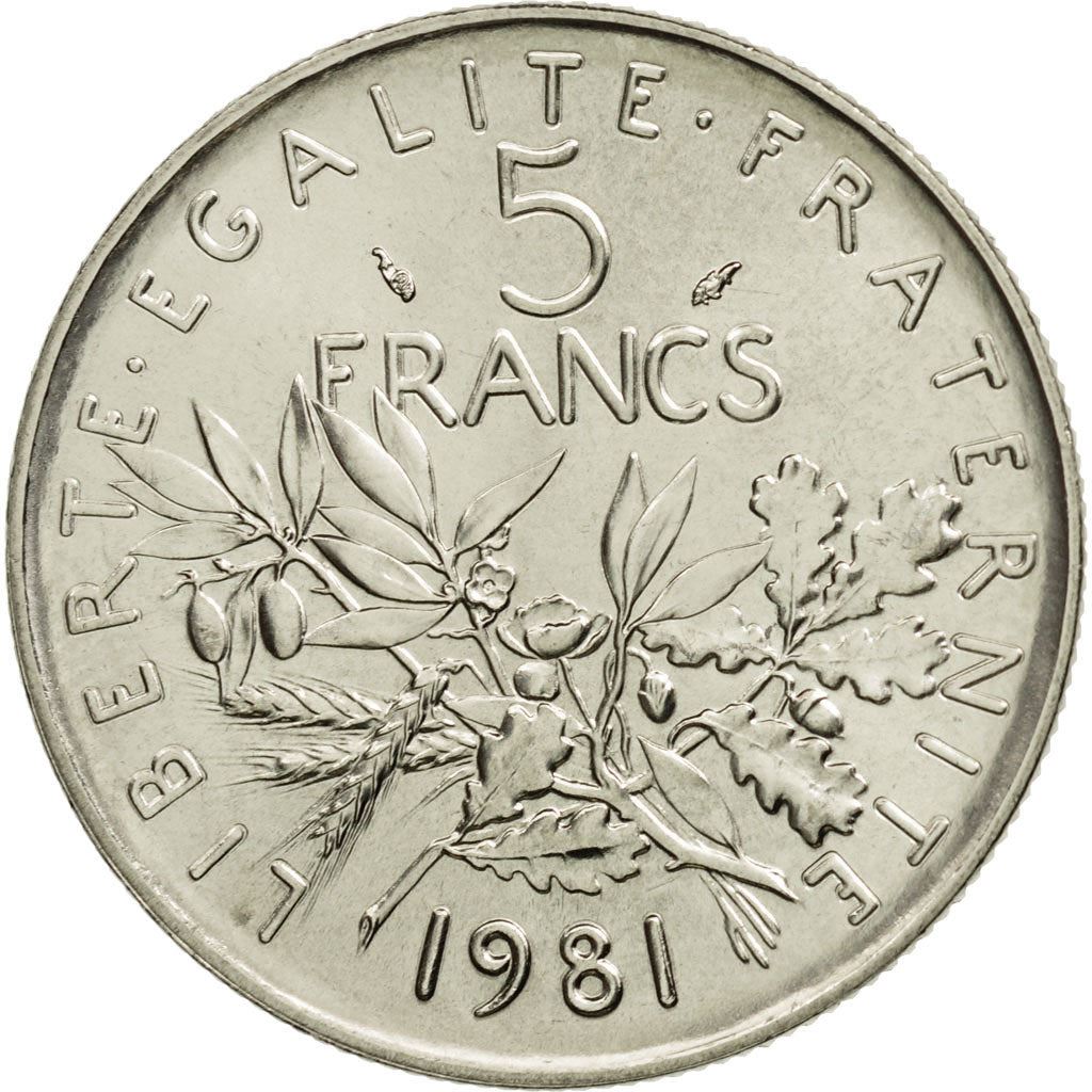 French 5 Francs Coin | signature O. Roty | KM926a.1 | France | 1969 - 2001