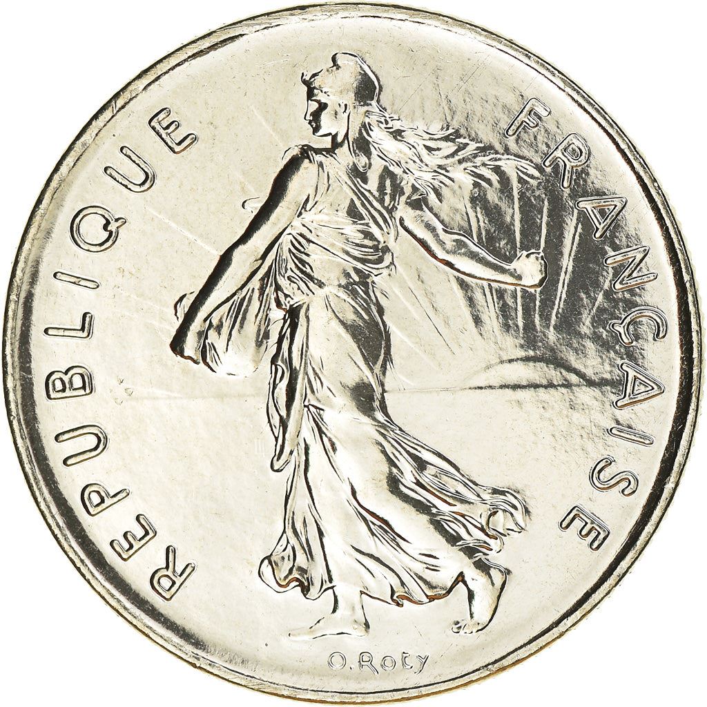 French 5 Francs Coin | signature O. Roty | KM926a.1 | France | 1969 - 2001