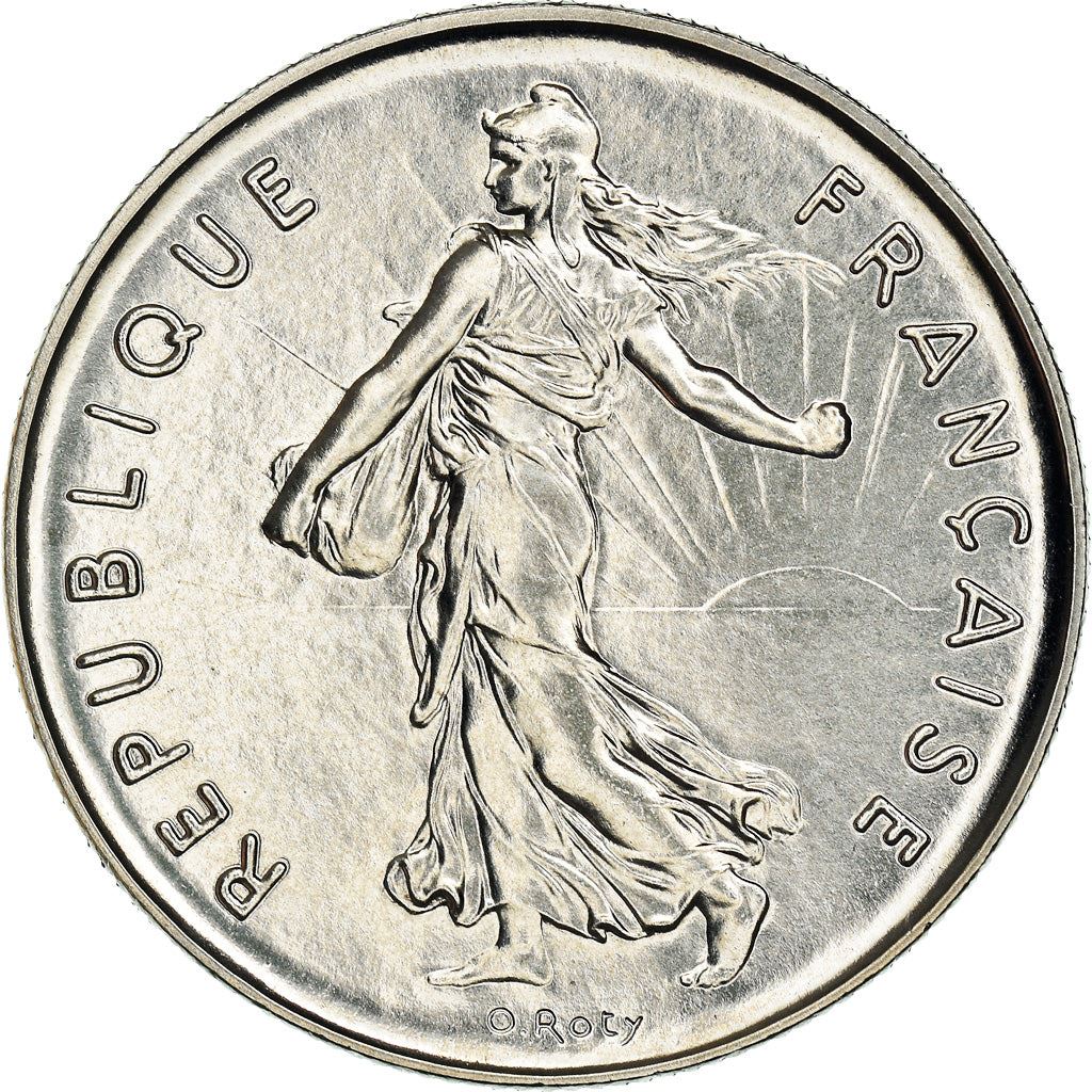 French 5 Francs Coin | signature O. Roty | KM926a.1 | France | 1969 - 2001