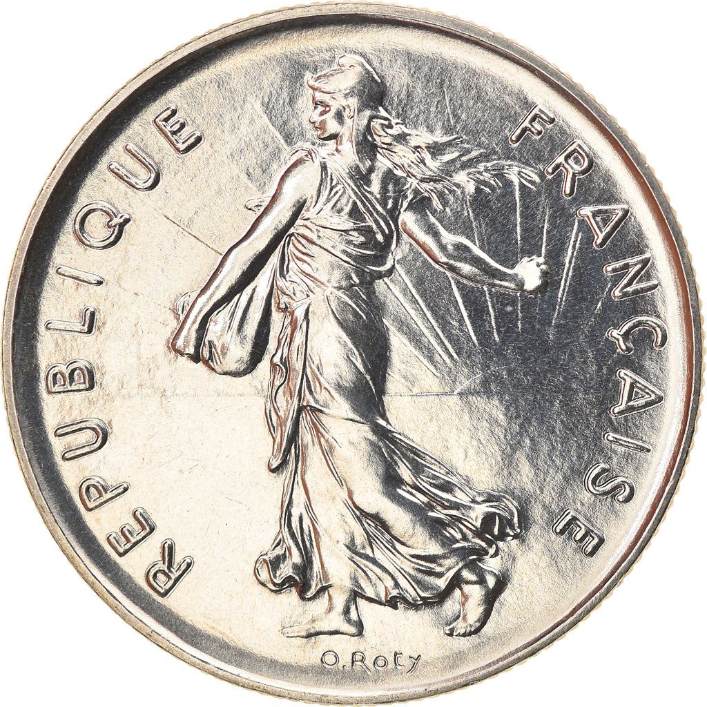 French 5 Francs Coin | signature O. Roty | KM926a.1 | France | 1969 - 2001