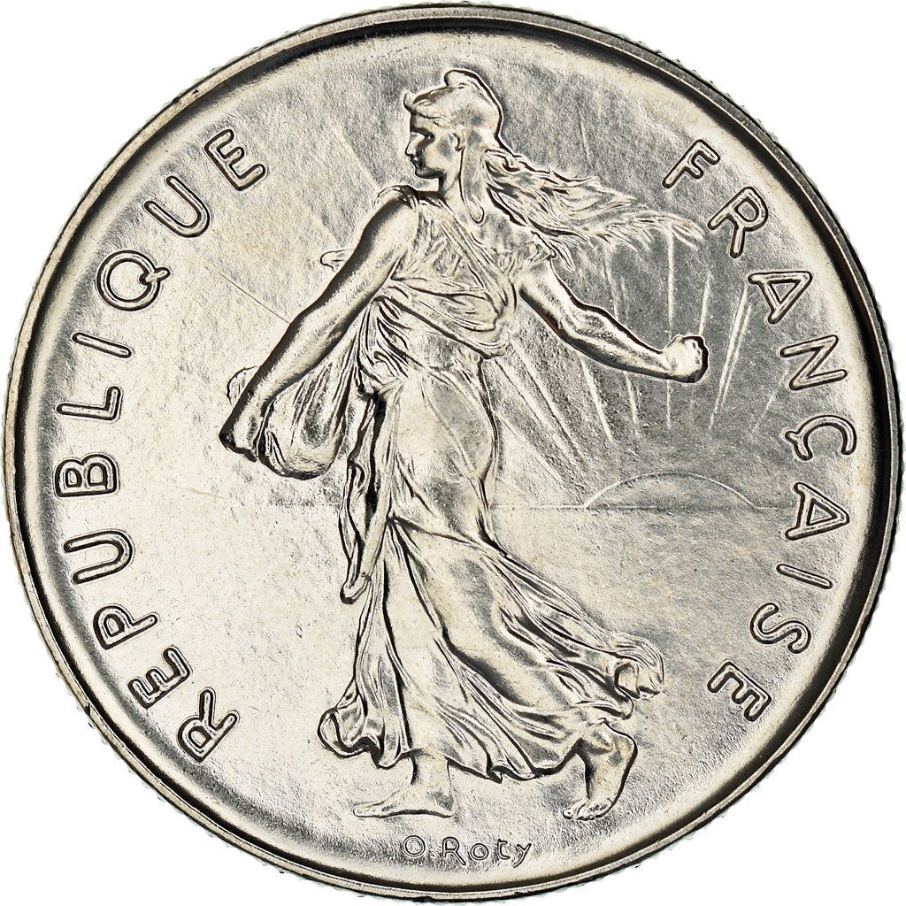 French 5 Francs Coin | signature O. Roty | KM926a.1 | France | 1969 - 2001