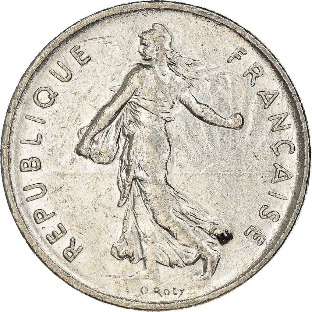 French 5 Francs Coin | signature O. Roty | KM926a.1 | France | 1969 - 2001