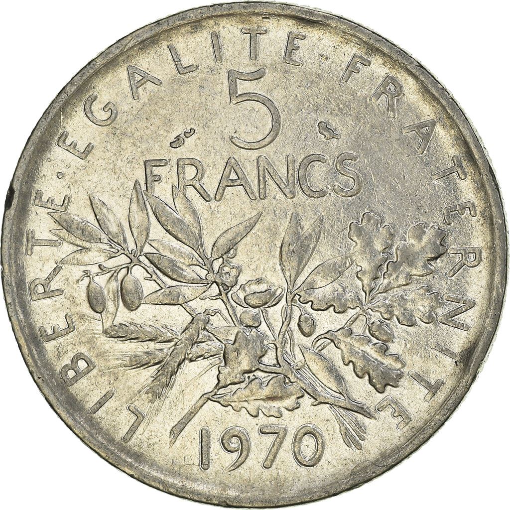 French 5 Francs Coin | signature O. Roty | KM926a.1 | France | 1969 - 2001