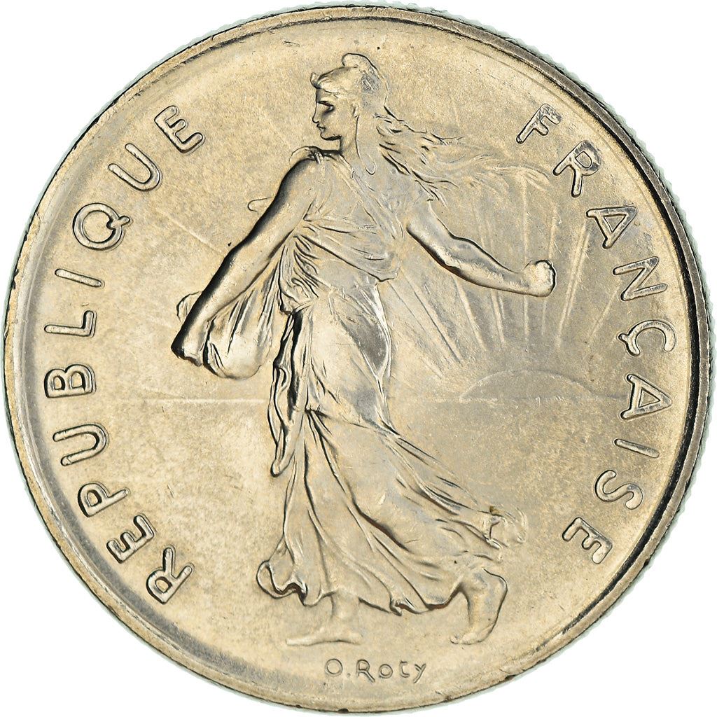 French 5 Francs Coin | signature O. Roty | KM926a.1 | France | 1969 - 2001