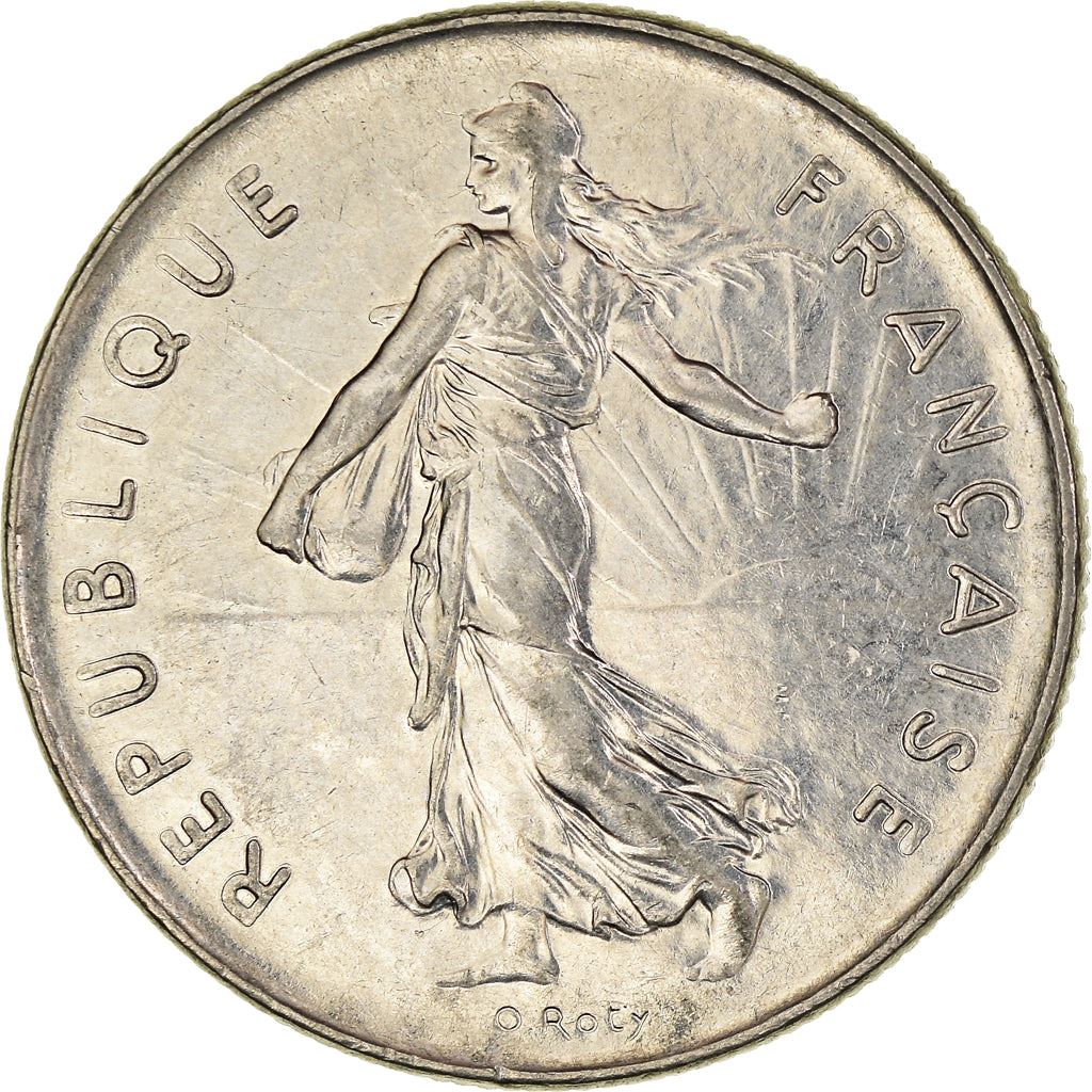 French 5 Francs Coin | signature O. Roty | KM926a.1 | France | 1969 - 2001