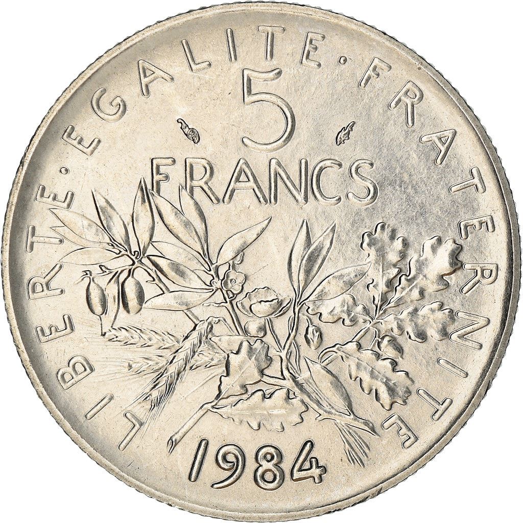 French 5 Francs Coin | signature O. Roty | KM926a.1 | France | 1969 - 2001