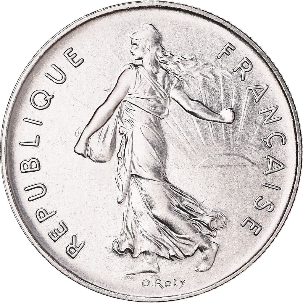 French 5 Francs Coin | signature O. Roty | KM926a.1 | France | 1969 - 2001