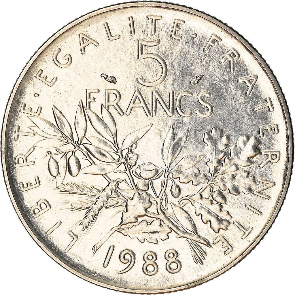 French 5 Francs Coin | signature O. Roty | KM926a.1 | France | 1969 - 2001