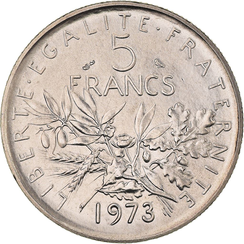 French 5 Francs Coin | signature O. Roty | KM926a.1 | France | 1969 - 2001