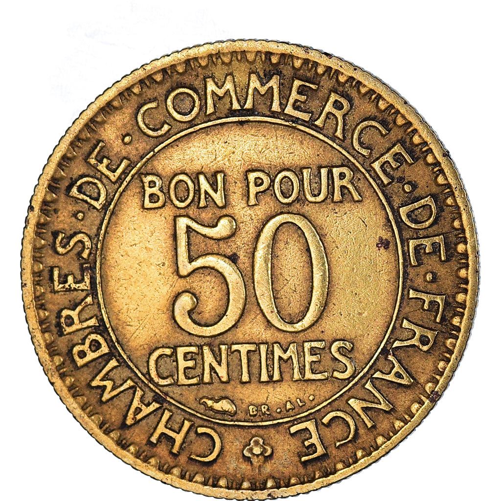 French 50 Centimes Coin | Chambers of Commerce | KM884 | France | 1920 - 1929