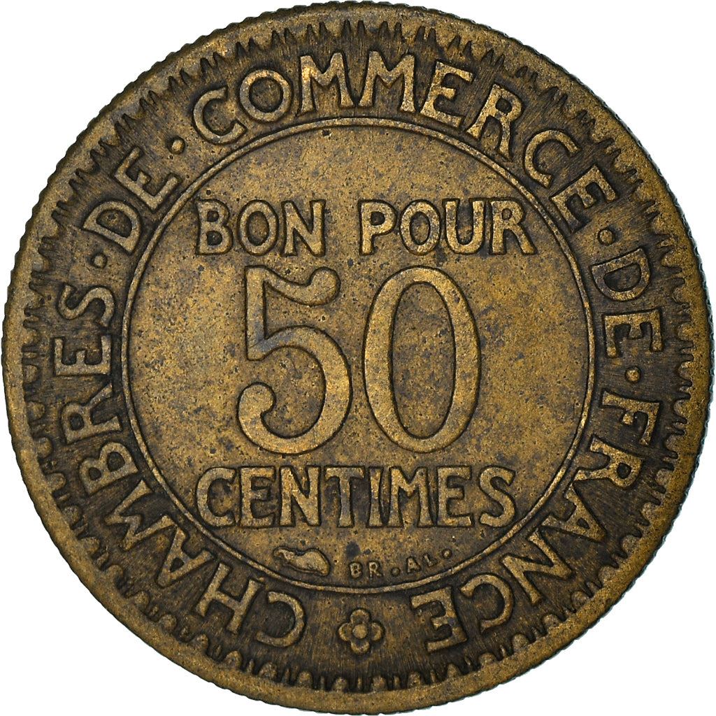 French 50 Centimes Coin | Chambers of Commerce | KM884 | France | 1920 - 1929