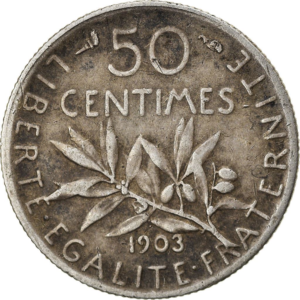 French 50 Centimes Coin | Silver | KM854 | France | 1897 - 1920