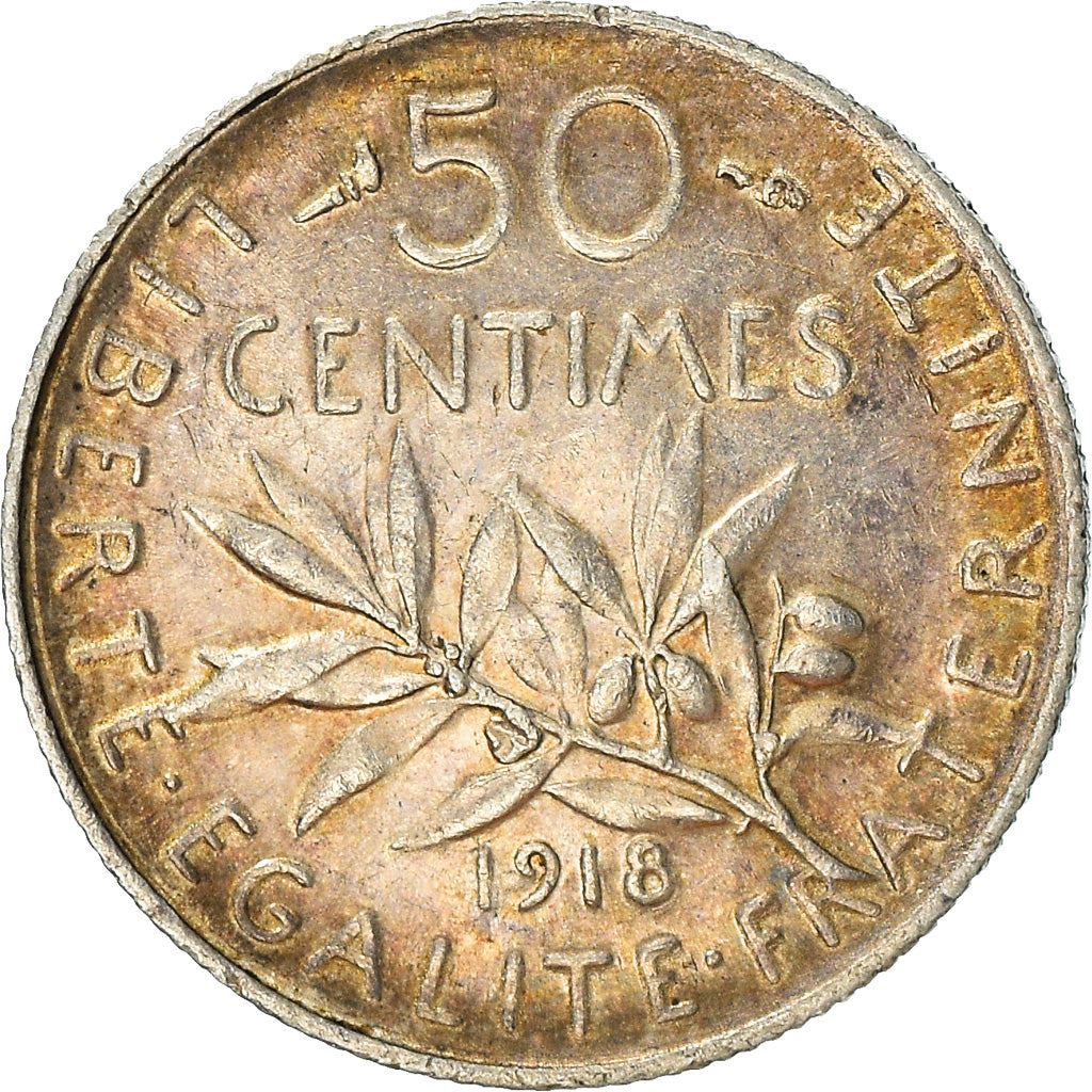 French 50 Centimes Coin | Silver | KM854 | France | 1897 - 1920