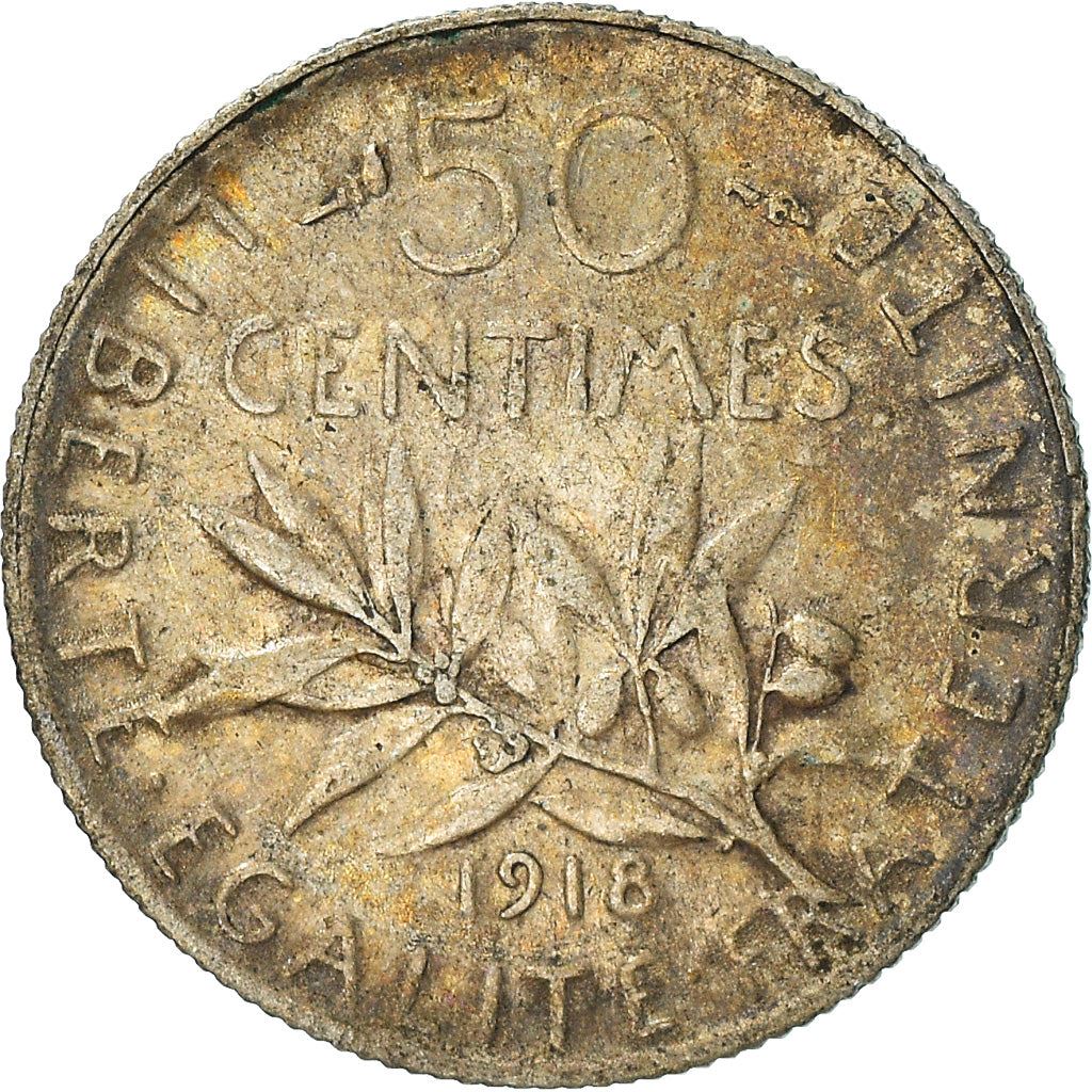 French 50 Centimes Coin | Silver | KM854 | France | 1897 - 1920