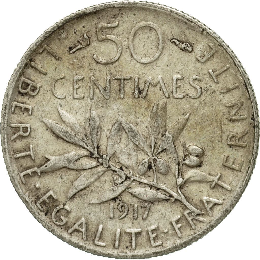 French 50 Centimes Coin | Silver | KM854 | France | 1897 - 1920