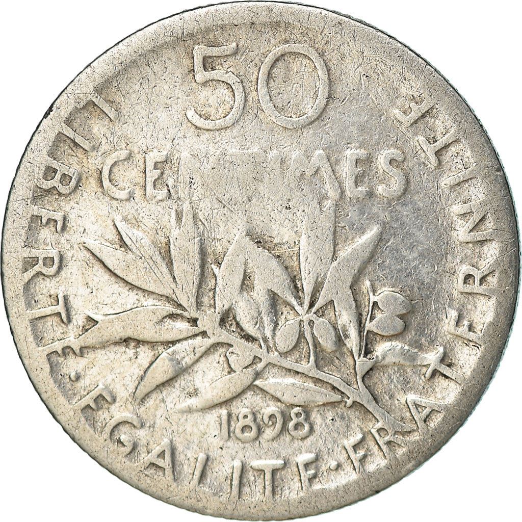 French 50 Centimes Coin | Silver | KM854 | France | 1897 - 1920