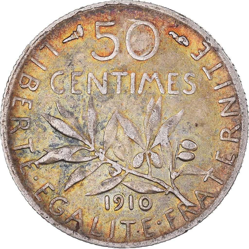 French 50 Centimes Coin | Silver | KM854 | France | 1897 - 1920