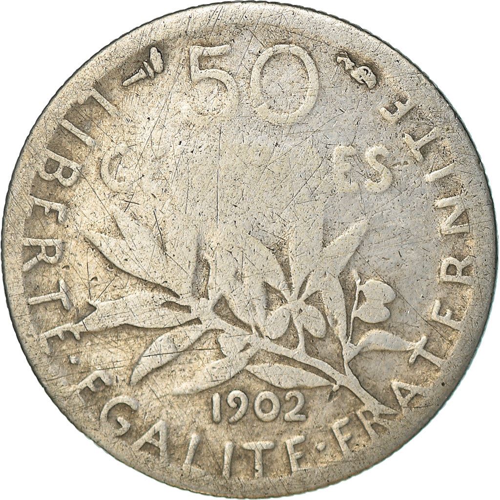 French 50 Centimes Coin | Silver | KM854 | France | 1897 - 1920