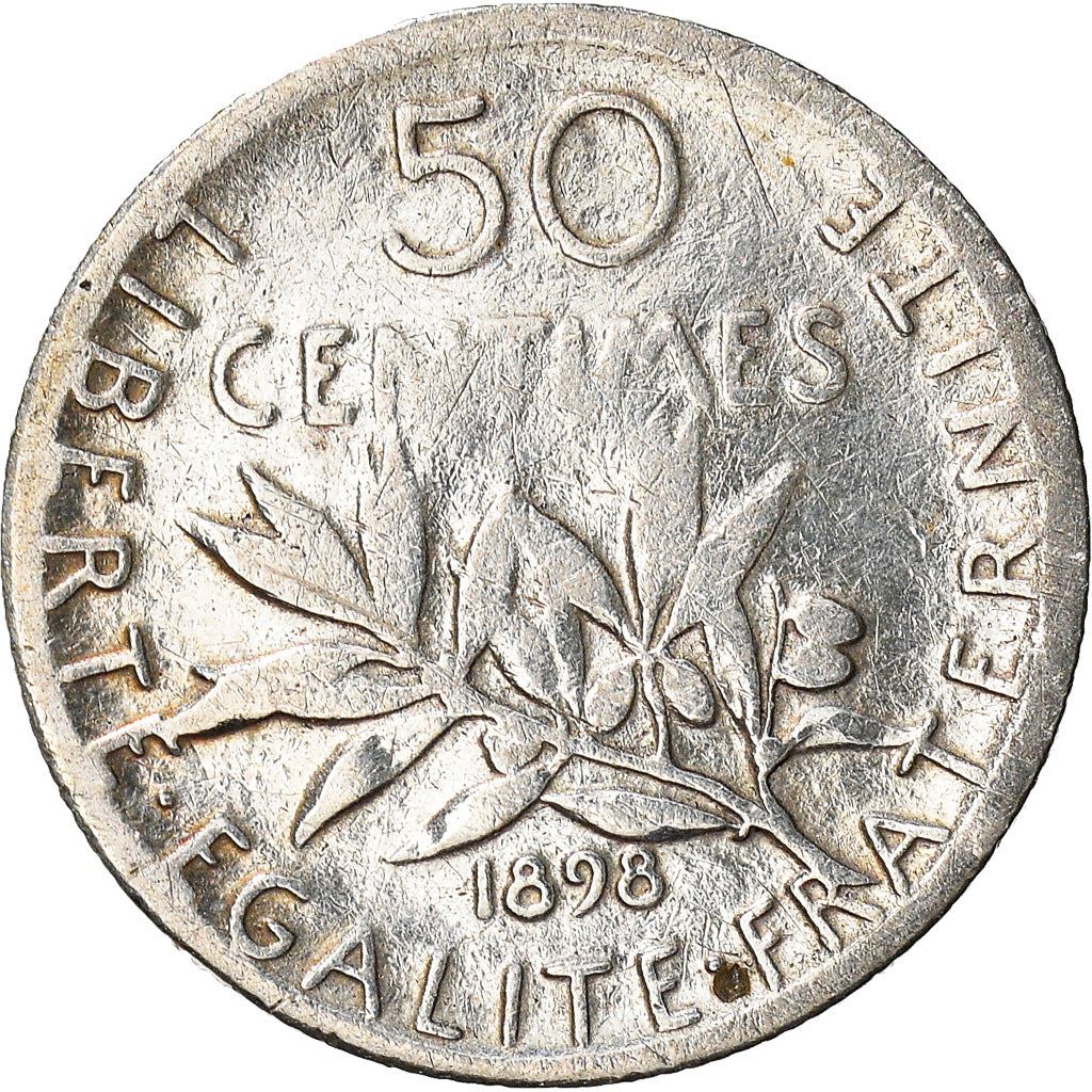 French 50 Centimes Coin | Silver | KM854 | France | 1897 - 1920