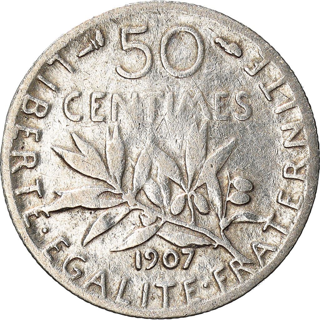 French 50 Centimes Coin | Silver | KM854 | France | 1897 - 1920