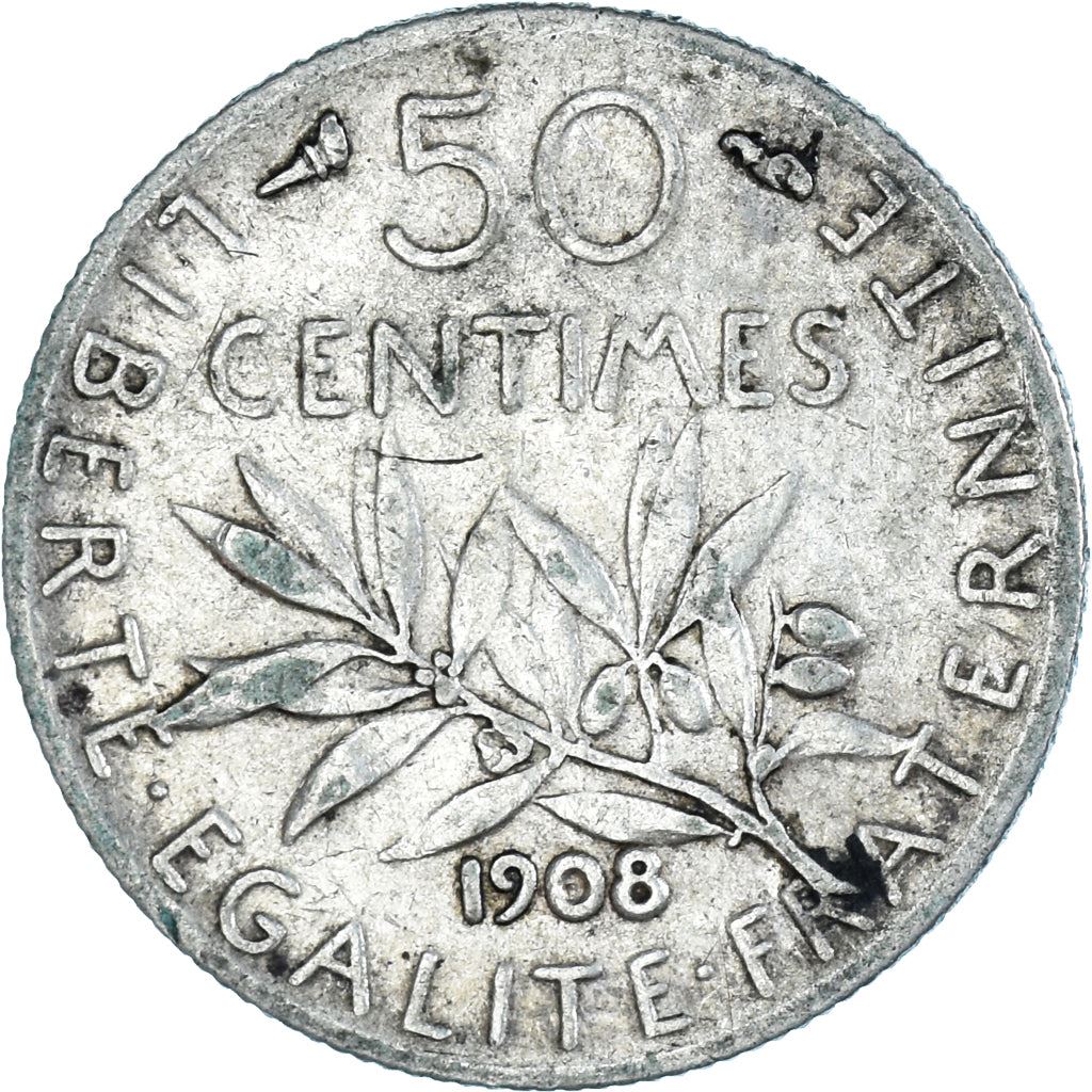 French 50 Centimes Coin | Silver | KM854 | France | 1897 - 1920