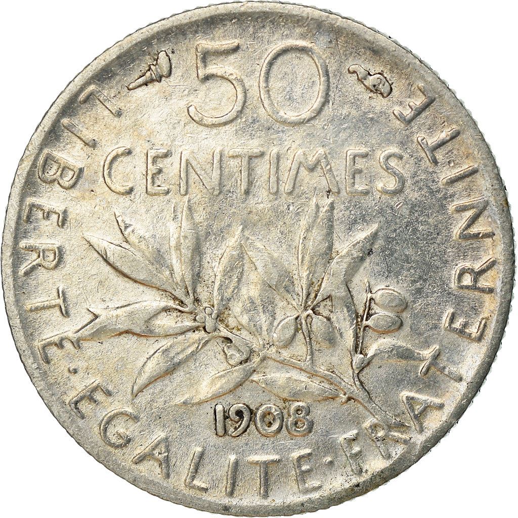 French 50 Centimes Coin | Silver | KM854 | France | 1897 - 1920